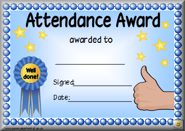 Printable Perfect Attendance Award | Best Professionally Designed Templates